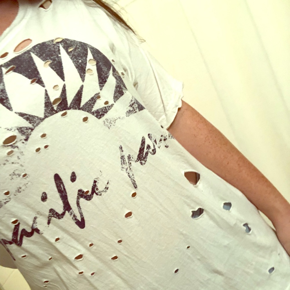 Free People Distressed Tee